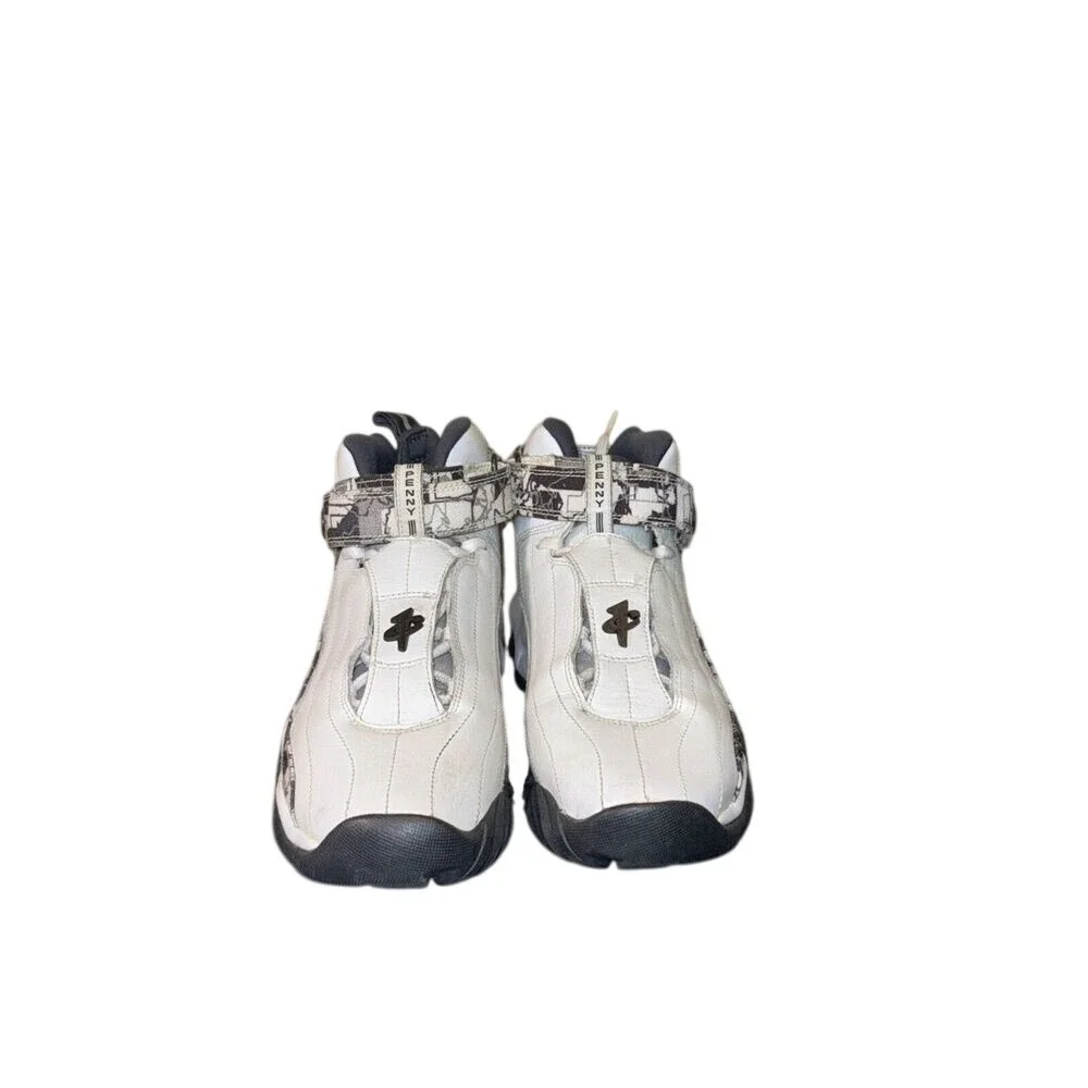 Nike Air Max‎ Penny 4 White Black Silver Kids Basketball Shoes 1-Cent Logo